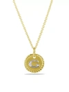 David Yurman Initial Charm Necklace With Diamonds In 18k Gold