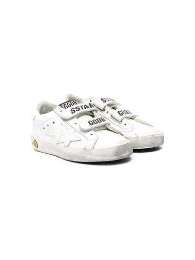 Golden Goose Kids' Superstar Touch Strap Sneakers In White
