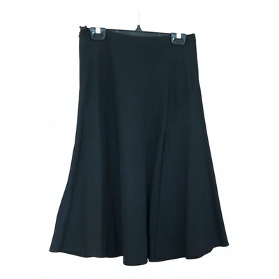 Pre-owned Valentino Wool Mid-length Skirt In Navy