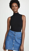 Commando Ballet Mockneck Sleeveless Thong Bodysuit In Black