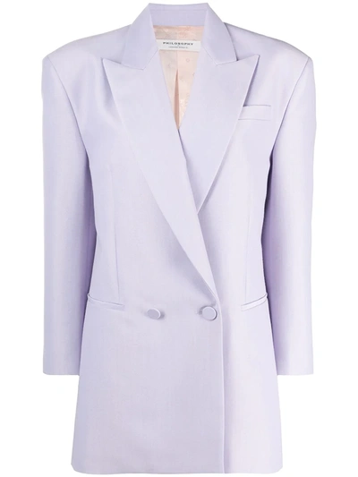 Philosophy Di Lorenzo Serafini Double-breasted Blazer In Purple