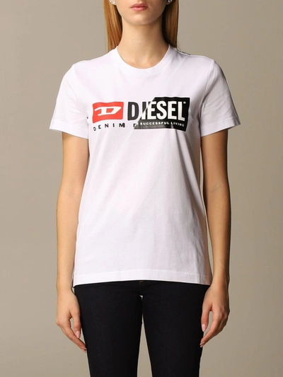 Diesel Logo T-shirt In White