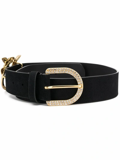 Pinko Merlo Black Suède Belt