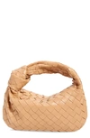Bottega Veneta Mini Bv Jodie Intrecciato Leather Bag In Sandalwood-gold