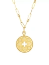 Roberto Coin Venetian Princess 18k Diamond Open Flower Paperclip Pendant Necklace In Yellow Gold