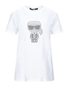 Karl Lagerfeld Cat Print T-shirt In White