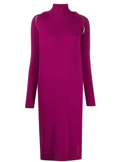 Diesel Mid-length Turtleneck Knit Dress In Purple