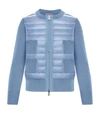 MONCLER QUILTED PANEL ZIP-UP CARDIGAN,15972632
