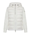 MONCLER QUILTED PANEL HOODIE CARDIGAN,15975479