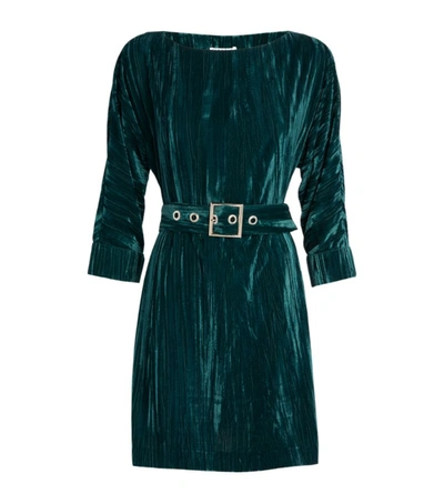 Claudie Pierlot Recompense Belted Velvet Mini Dress