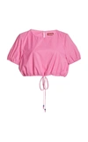 Staud Prato Cropped Top In Pink