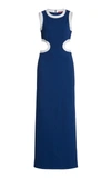Staud Women's Dolce Cutout Ponte Maxi Dress In Black,blue