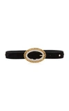 ALESSANDRA RICH WOMEN'S CRYSTAL GOLD-TONE CHAIN LEATHER BELT