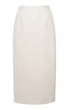 Alessandra Rich Wool-crepe Midi Skirt In White