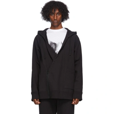Undercover V-neck Cotton Hoodie In Black