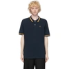 LOEWE NAVY ANAGRAM EMBROIDERED POLO