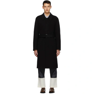 Loewe Wool And Cashmere-blend Overcoat In Black