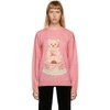 MOSCHINO PINK WOOL TEDDY BEAR SWEATER