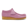 Palm Angels X Clarks Originals Pink Suede Wallabee Shoes In Purple