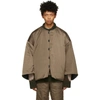 A. A. SPECTRUM A. A. SPECTRUM REVERSIBLE KHAKI AND BLACK MANDARIN PUFFER JACKET