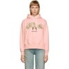 Palm Angels Bear Cotton Jersey Hoodie In Pink