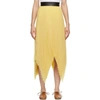 LOEWE YELLOW PLEATED ASYMMETRIC SKIRT