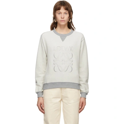 Loewe Logo-embroidered Inside-out Sweatshirt In Grey