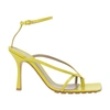 Bottega Veneta Green Strappy Stretch Heeled Sandals In Kiwi