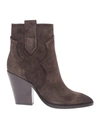 ASH ESQUIRE ANKLE BOOTS IN DARK BROWN