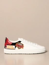 DSQUARED2 SNEAKERS IN LEATHER WITH LOGO PATCH,11555312