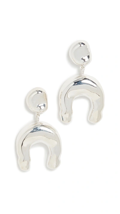 Agmes Wishbone Silver Earrings