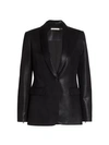 ALICE AND OLIVIA Macey Shawl Collar Vegan Leather Blazer