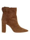 ANNA F ANNA F WOMEN'S BROWN SUEDE ANKLE BOOTS,9607996BRUCIATO 37.5