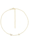 Adinas Jewels Pave Butterfly Initial Choker In Gold