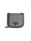 PRADA STUDDED LEATHER CROSSBODY BAG,0400012789897