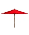 Safavieh Cannes 9ft Wooden Outdoor Umbrella In Red