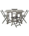 Safavieh Kinsie Outdoor 5-pc. Dining Set (1 Dining Table & 4 Chairs) In Grey
