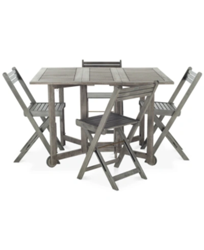 SAFAVIEH KINSIE OUTDOOR 5-PC. DINING SET (1 DINING TABLE & 4 CHAIRS)