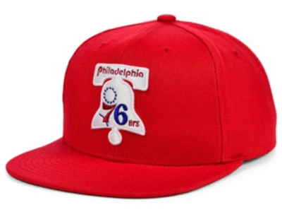 Mitchell & Ness Philadelphia 76ers Hwc Basic Classic Snapback Cap In Red