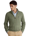 Polo Ralph Lauren Cable-knit Cotton Quarter-zip Sweater In Lovette Heather