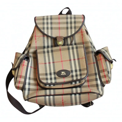 Pre-owned Burberry Beige Cloth Backpack