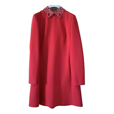 Pre-owned Valentino Wool Dress In Red