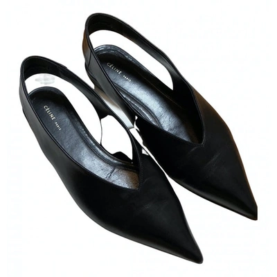 Pre-owned Celine Black Leather Ballet Flats