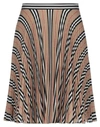 Burberry Vintage Check Chiffon Pleated Skirt In Camel