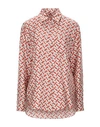 Burberry Godwit Monogram Print Silk Shirt In Rust
