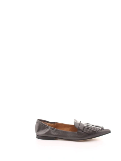 Pomme D'or Women's Grey Leather Loafers
