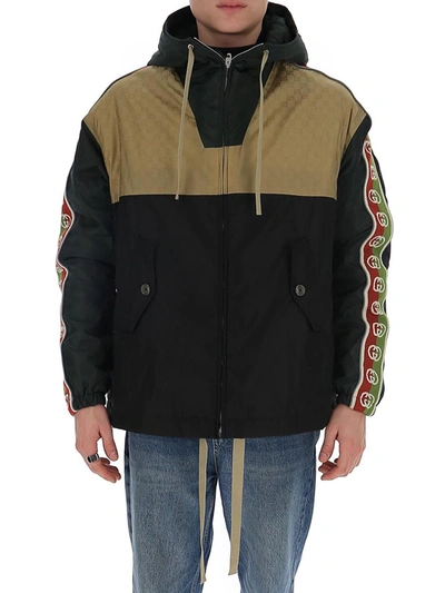 Gucci Gg-jacquard Shell Hooded Jacket In Multicolour