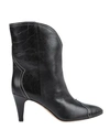 Isabel Marant Acna Leather Ankle Boots In Black