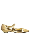 Miu Miu Sequined Leather Point-toe Flats In Gold