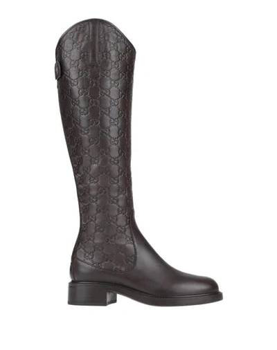 Gucci Boots In Dark Brown